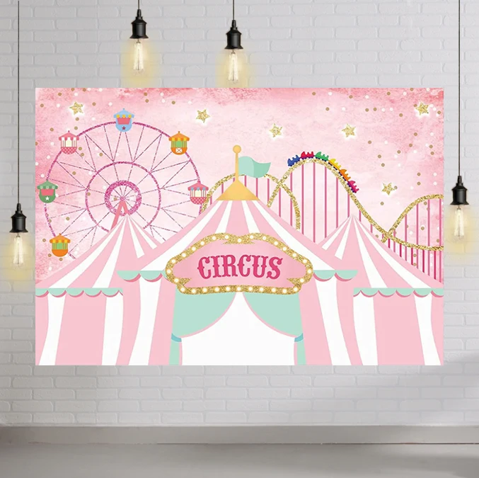 Pink Circus Backdrop Carnival Girl Kids Birthday Party Banner Glitter Stars Tent Bday Decoration Photography Background
Pink Circus Backdrop Carnival Girl Kids Birthday Party Banner Glitter Stars Tent Bday Decoration Photography Background