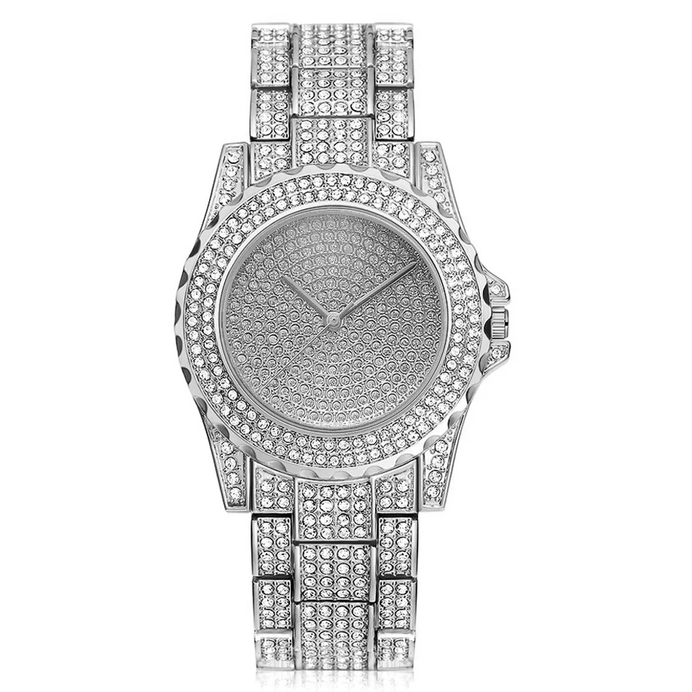 

Feminino Relogio Women Watches Crystal Full Steel Ladies Wristwatch Quartz Woman Men's Watche montre femme Ladies Watch saati