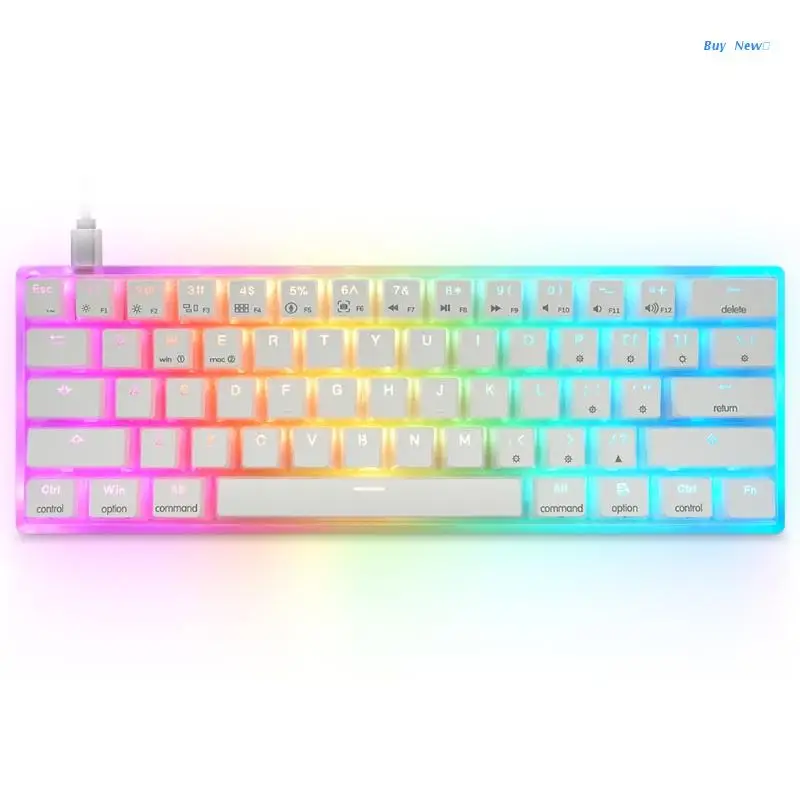 

20CE AK61 Mechanical Gaming Keyboard 61 Keys 16 million Color RGB LED Backlit Programmable for PC/Mac Gamer Gateron Hot swap