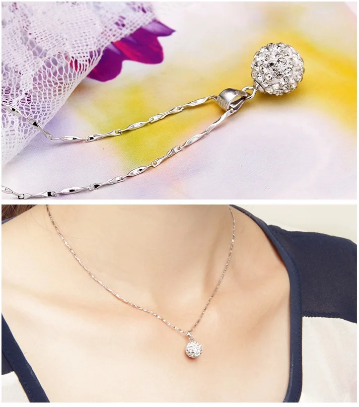 Wholesale Fashion Zircon Real Ball Necklace 45cm Box Chain Clavicle S925 Silver Jewelry Pendant Female Vintage Crystal A58
Wholesale Fashion Zircon Real Ball Necklace 45cm Box Chain Clavicle S925 Silver Jewelry Pendant Female Vintage Crystal A58