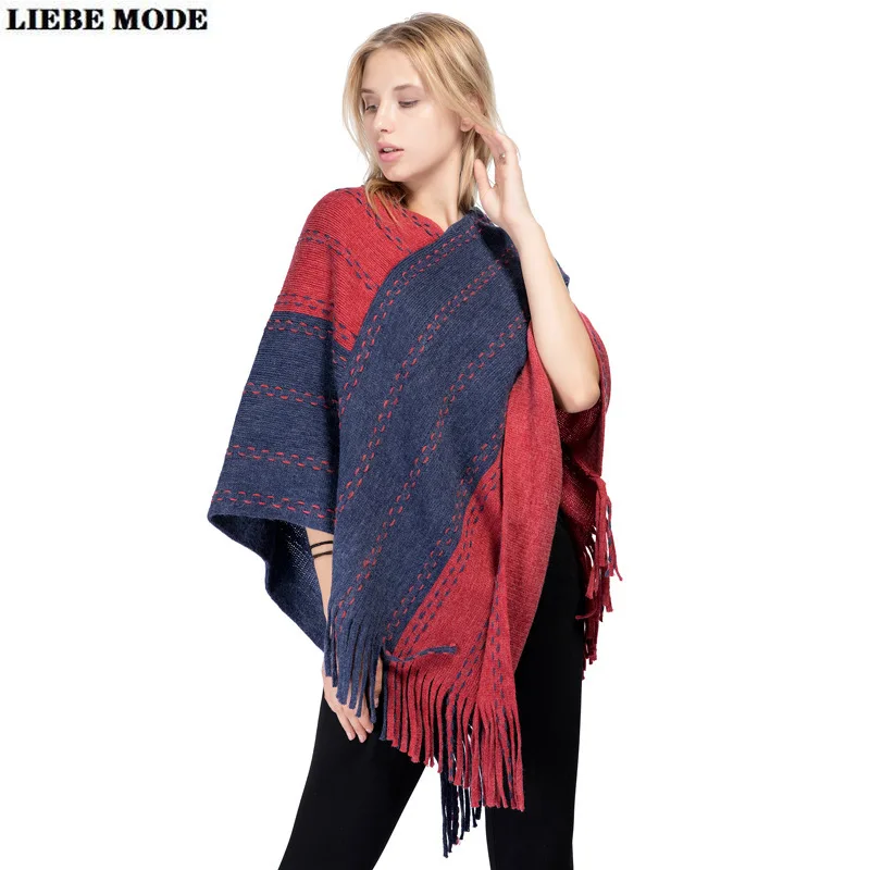 Autumn Winter Women Poncho Cape Femme Khaki Pink Grey Red Shawl Cardigan Coat Knitted Sweaters Tassel Tops Sueter Mujer
Autumn Winter Women Poncho Cape Femme Khaki Pink Grey Red Shawl Cardigan Coat Knitted Sweaters Tassel Tops Sueter Mujer