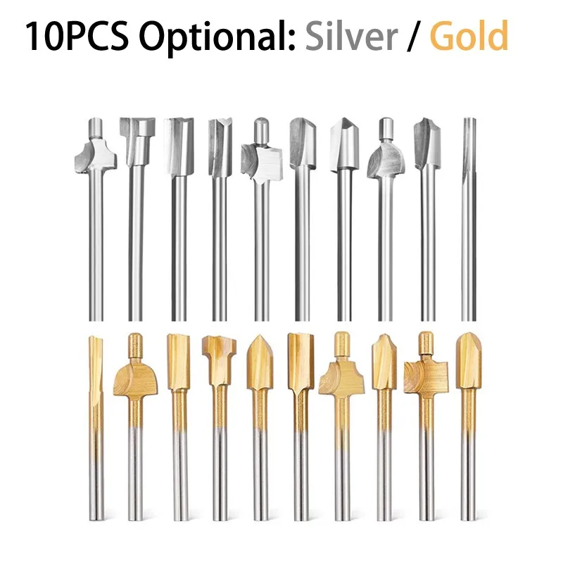10pcs HSS Wood Carbide Router Bits Milling Cutter Engraver Rotary Woodworking Lathe Machine Lathe Machine Cutting Tools
10pcs HSS Wood Carbide Router Bits Milling Cutter Engraver Rotary Woodworking Lathe Machine Lathe Machine Cutting Tools
