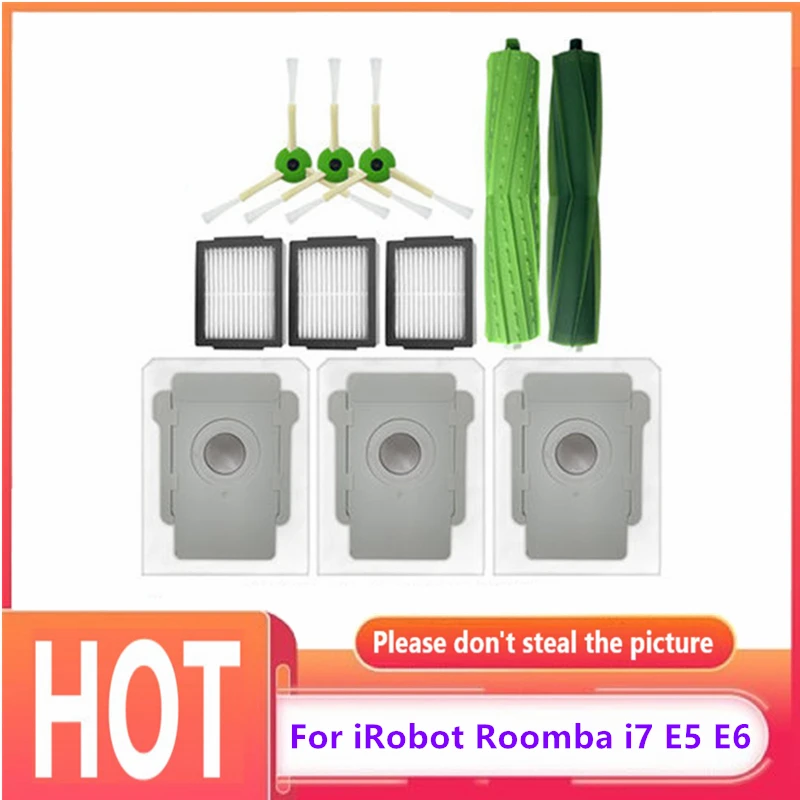 For iRobot Roomba i7 E5 E6 Dust bag Hepa Filter Side Brush Main Brush Roll Parts Robot Vacuum Cleaner Replacement Accessroies
For iRobot Roomba i7 E5 E6 Dust bag Hepa Filter Side Brush Main Brush Roll Parts Robot Vacuum Cleaner Replacement Accessroies