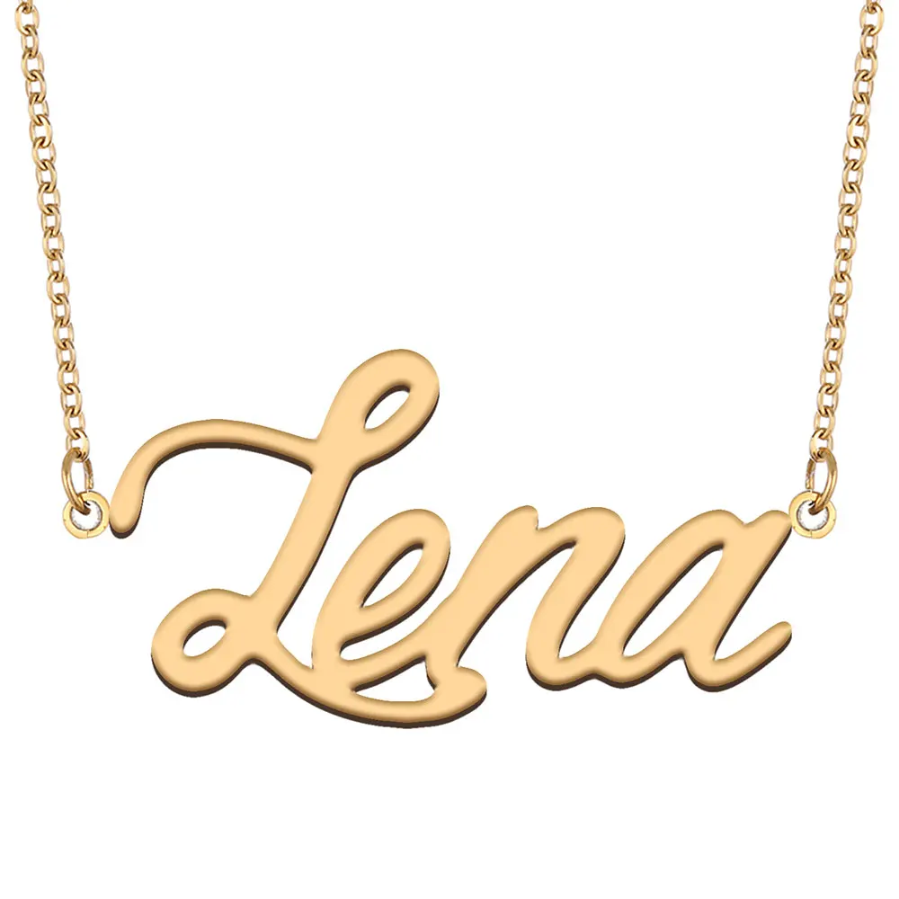 Lena Nameplate Necklace for Women Stainless Steel Jewelry Gold Plated Name Chain Pendant Femme Mothers Girlfriend Gift
Lena Nameplate Necklace for Women Stainless Steel Jewelry Gold Plated Name Chain Pendant Femme Mothers Girlfriend Gift