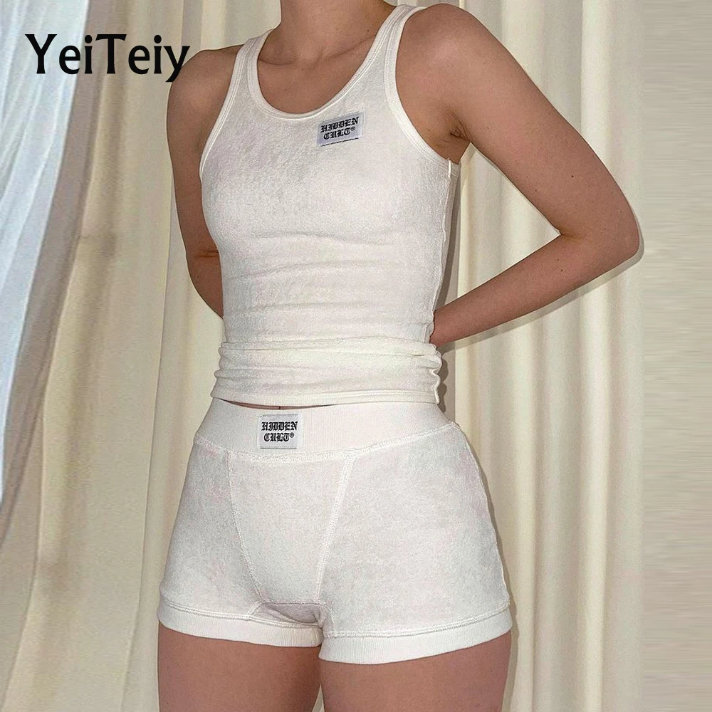 Летний спортивный комплект для отдыха Yeiteiy из двух предметов, однотонный топ, ультракороткие эластичные брюки, легкая одежда
Летний спортивный комплект для отдыха Yeiteiy из двух предметов, однотонный топ, ультракороткие эластичные брюки, легкая одежда
