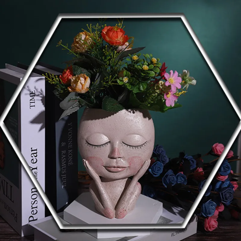 Human Face Vase Decoration Big Eyes Doll Resin Flowerpot Figure Sculpture Crafts Storage Container Flower Arrangement Container
Human Face Vase Decoration Big Eyes Doll Resin Flowerpot Figure Sculpture Crafts Storage Container Flower Arrangement Container