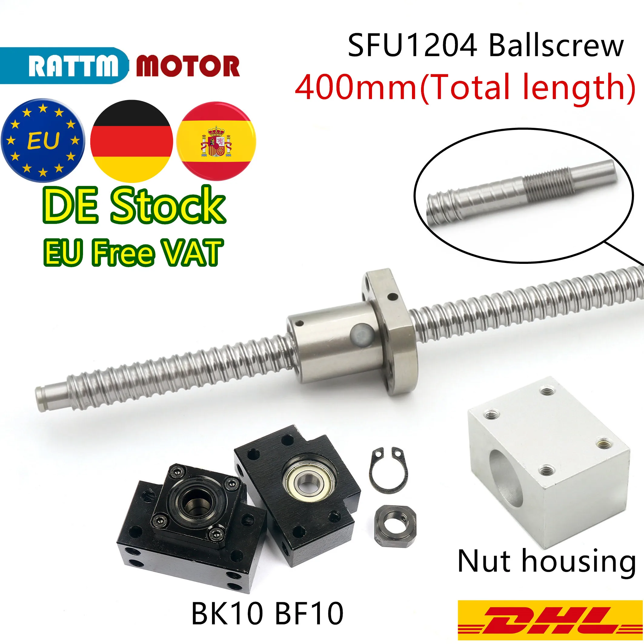 〖EU Бесплатная Delivery〗 SFU1204 шариковый винт общая Length-400mm с конец механической обработке & BK/BF10 конец Поддержка & корпус шариковинтовой передачи...
〖EU Бесплатная Delivery〗 SFU1204 шариковый винт общая Length-400mm с конец механической обработке & BK/BF10 конец Поддержка & корпус шариковинтовой передачи...
