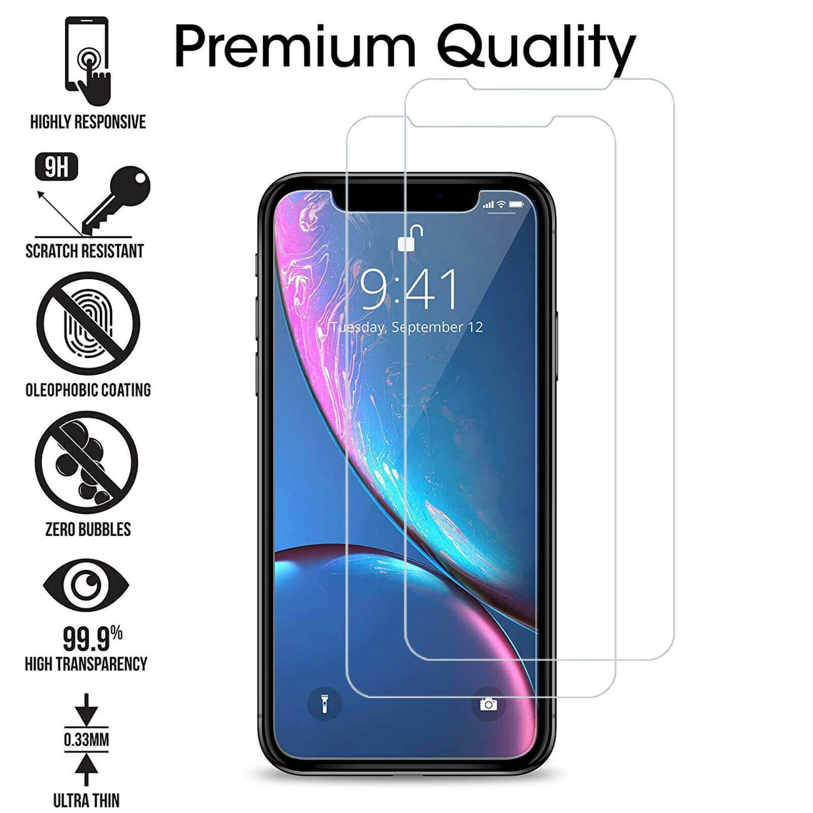 Закаленное защитное стекло 100 шт./лот для iPhone 11 Pro Max закаленное 8 Plus 7 6s передняя