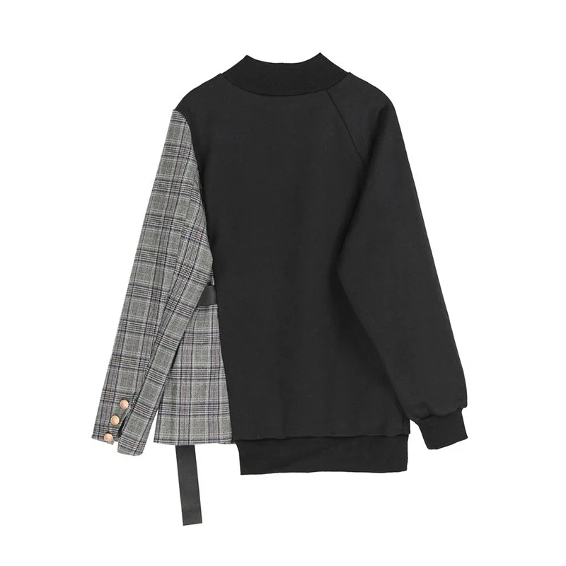 Fashion Spring Fall 2021 Loose Black Plaid Ribbon Irregular Sweatshirt New Round Neck Long Sleeve Women's Large Size
Fashion Spring Fall 2021 Loose Black Plaid Ribbon Irregular Sweatshirt New Round Neck Long Sleeve Women's Large Size