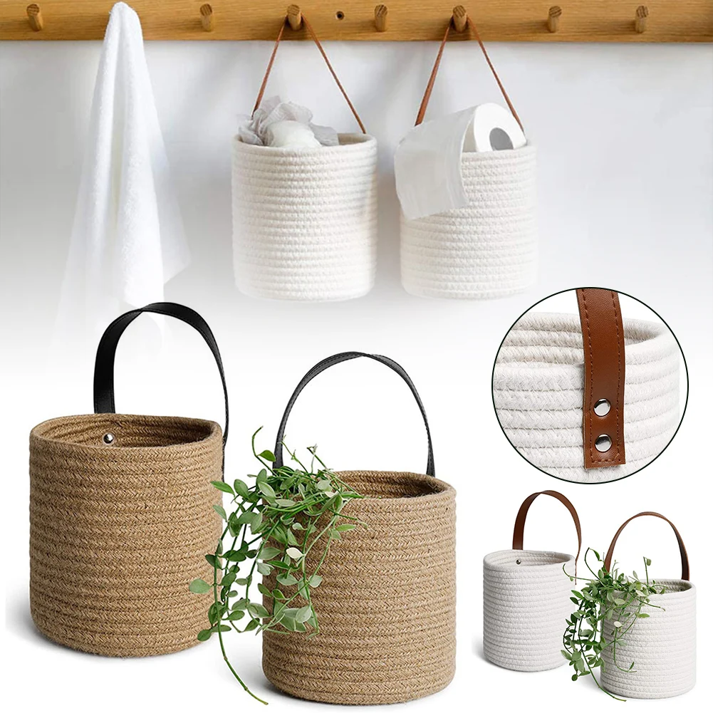 Storage Basket Cotton Rope Basket with Strap Flower Basket Clothes Organizer Wall Hanging Storage Basket
Storage Basket Cotton Rope Basket with Strap Flower Basket Clothes Organizer Wall Hanging Storage Basket