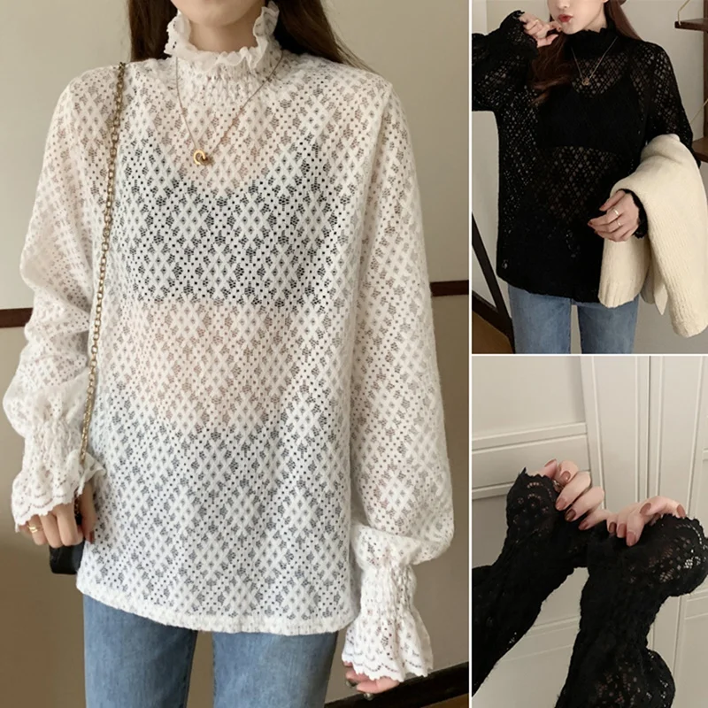 Женская кружевная универсальная рубашка с высоким воротником и рукавом лотоса, один размер
Женская кружевная универсальная рубашка с высоким воротником и рукавом лотоса, один размер