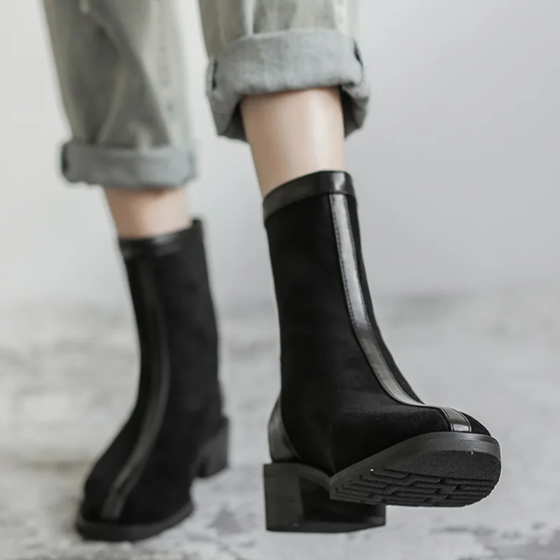 Boots 2021 New Square Toe Thick Heel British Short Boots Autumn and Winter Single Boots Zipper Wild Net Red Short Boots
Boots 2021 New Square Toe Thick Heel British Short Boots Autumn and Winter Single Boots Zipper Wild Net Red Short Boots
