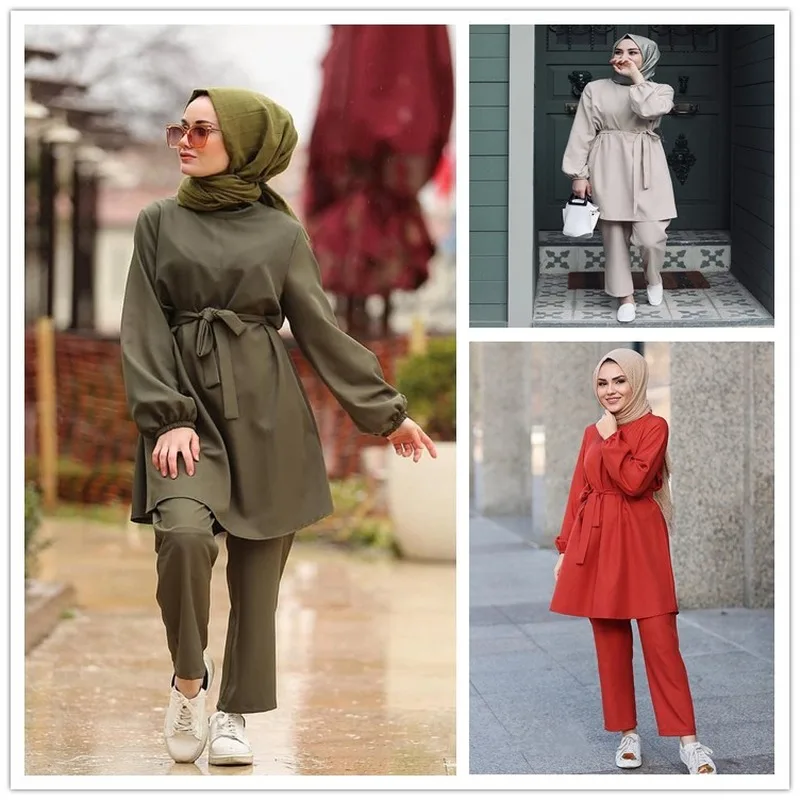 Plus Size Abaya Dubai Muslim Lace-up Tops Pants 2Pecs Sets Women Kaftan UAE Oman Pakistan UAE Turkey Islamic Dress Ramadan Ropa
Plus Size Abaya Dubai Muslim Lace-up Tops Pants 2Pecs Sets Women Kaftan UAE Oman Pakistan UAE Turkey Islamic Dress Ramadan Ropa