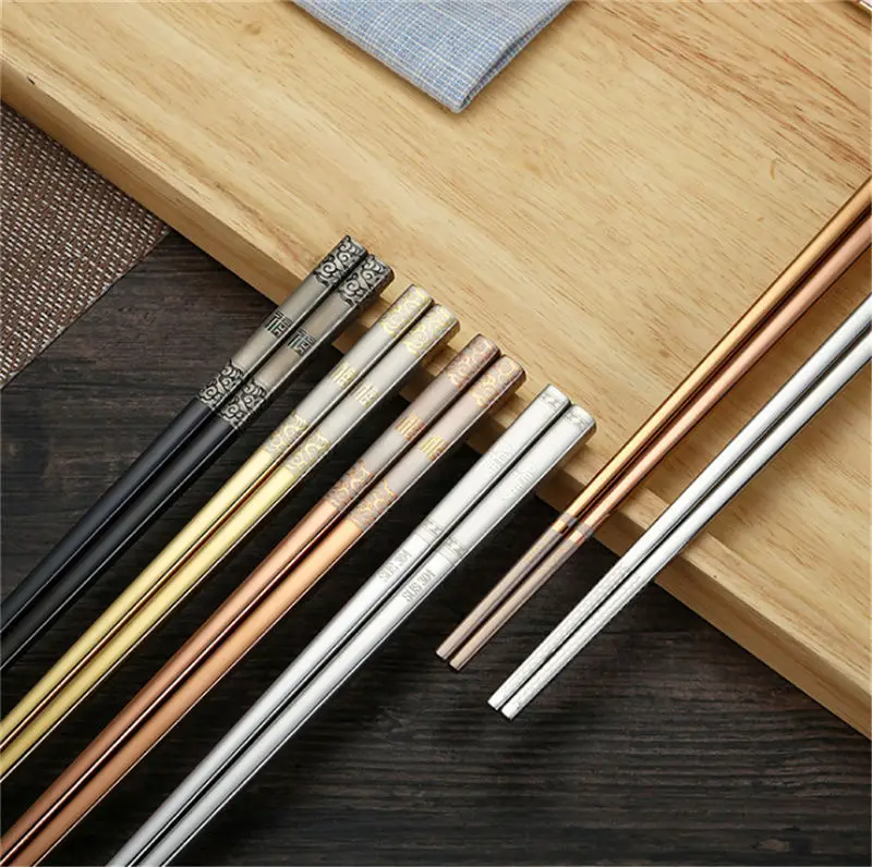 4 Pair/Lot Luxury Stainless Steel Chopstick Set Metal Chinese Silver Child Chopsticks For Kids Sushi Food Sticks Tableware 
4 Pair/Lot Luxury Stainless Steel Chopstick Set Metal Chinese Silver Child Chopsticks For Kids Sushi Food Sticks Tableware