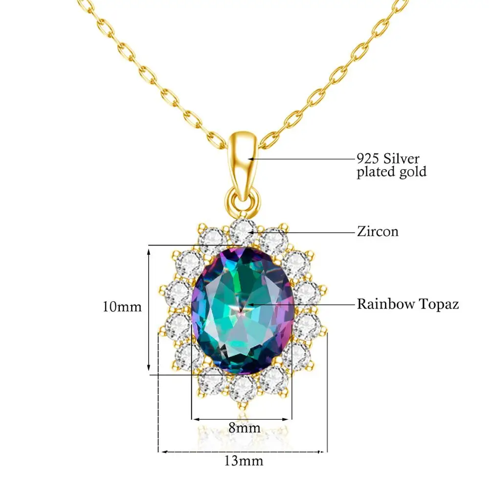 Silver Chakra 925 Sterling Silver Pendant 14K Gold Jewelry For Women Classic Rainbow Topaz Gemstone Pendant Christmas Party Gift
Silver Chakra 925 Sterling Silver Pendant 14K Gold Jewelry For Women Classic Rainbow Topaz Gemstone Pendant Christmas Party Gift
