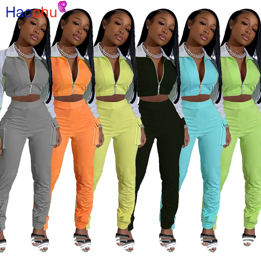 HAOOHU Sexy Reflective Two Piece Set Jumpsuit Long Sleeve Zip Crop Top+Pocket Stacked Leggings Fall Clothes for Women Tracksuit
HAOOHU Sexy Reflective Two Piece Set Jumpsuit Long Sleeve Zip Crop Top+Pocket Stacked Leggings Fall Clothes for Women Tracksuit