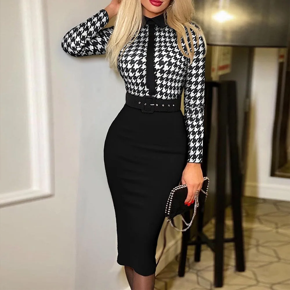 Women's Printed Long Sleeve Midi Dress Pencil Bodycon Sexy Slim Streetwear 2021 Office Lady Autumn Winter Clubwear Elegant Dress
Women's Printed Long Sleeve Midi Dress Pencil Bodycon Sexy Slim Streetwear 2021 Office Lady Autumn Winter Clubwear Elegant Dress