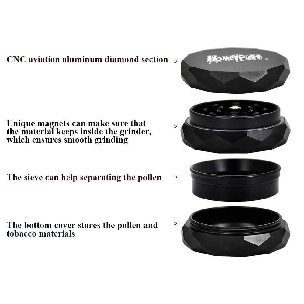 1Pc Creative Shape Diamond Aircraft Aluminum Herb Grinder with CNC Teeth 63MM 4 Layers Metal Tobacco Herbal Grinders Accessories
1Pc Creative Shape Diamond Aircraft Aluminum Herb Grinder with CNC Teeth 63MM 4 Layers Metal Tobacco Herbal Grinders Accessories