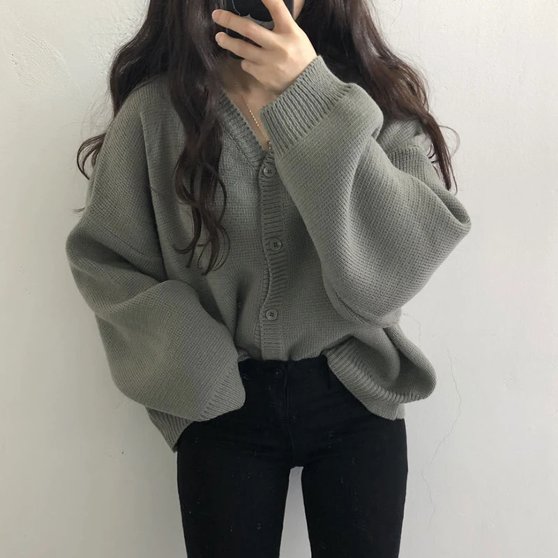 Korean Style Retro Solid Color Knitted Wild 2021 New Autumn and Winter Sweater Cardigan Jacket Women Single-breasted Jacket Top
Korean Style Retro Solid Color Knitted Wild 2021 New Autumn and Winter Sweater Cardigan Jacket Women Single-breasted Jacket Top
