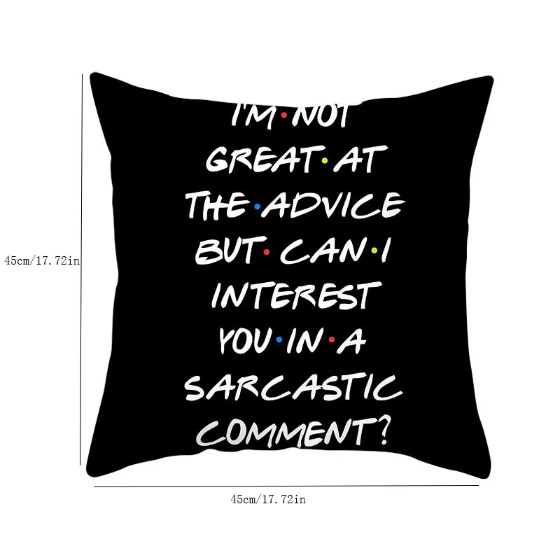 Pillowcase Single-sided Texts Printed Cushion Cover Peachskin Black White Throw Pillows Covers Decorative for Sofa Home 45*45cm
Pillowcase Single-sided Texts Printed Cushion Cover Peachskin Black White Throw Pillows Covers Decorative for Sofa Home 45*45cm