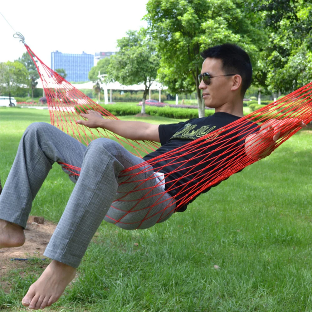 Meshy Nylon Rope Hammock Outdoor Camping Hammock Garden Swing Hammock Camping Hanging Chair (Red+Rope)
Meshy Nylon Rope Hammock Outdoor Camping Hammock Garden Swing Hammock Camping Hanging Chair (Red+Rope)