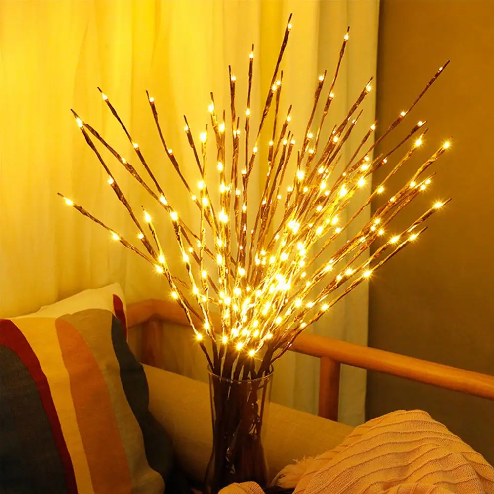 

Hot Sale 20LED Christmas LED Willow Branch Lamp Battery Powered Home Decorative Christmas Ornaments Christmas Tree Decorations