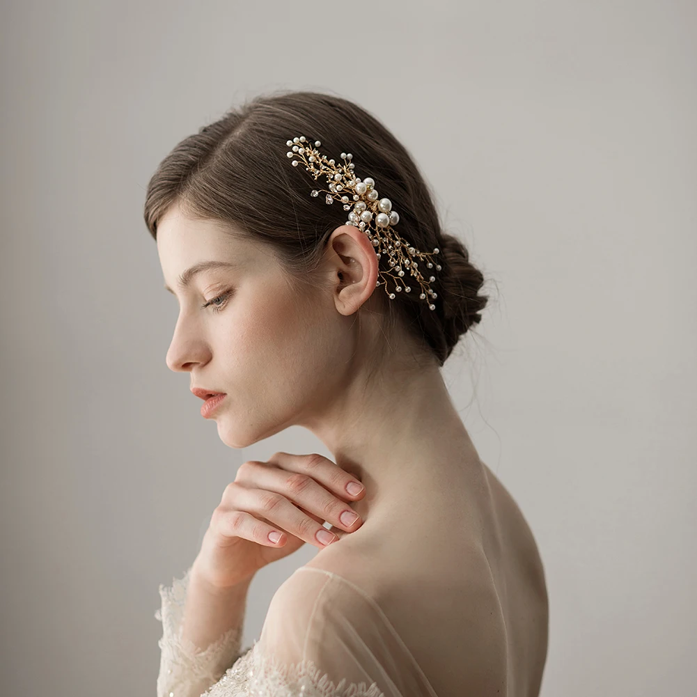 O384 Luxurious Wedding Bridal Headdress Golden Alloy Pearl Rhinestone Marriage Bride Hair Comb Women Perform Pageant Tiara
O384 Luxurious Wedding Bridal Headdress Golden Alloy Pearl Rhinestone Marriage Bride Hair Comb Women Perform Pageant Tiara
