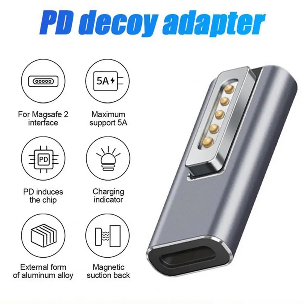 PD Quick Charge Power Adapter Converter Aluminum Alloy Type-C to Mag-safe 1/2 Magnetic Charging Connector for MacBook Air/Pro | Компьютеры