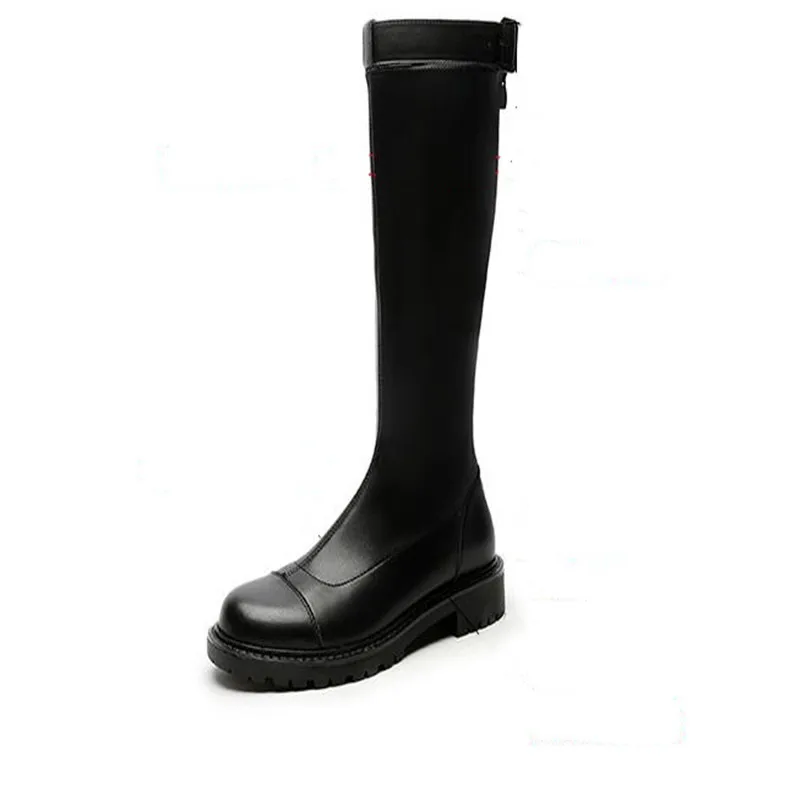 Genuine Leather Knight boots women's high tube boots rear zipper flat knight boots British style thick bottom motorcycle boots
Genuine Leather Knight boots women's high tube boots rear zipper flat knight boots British style thick bottom motorcycle boots