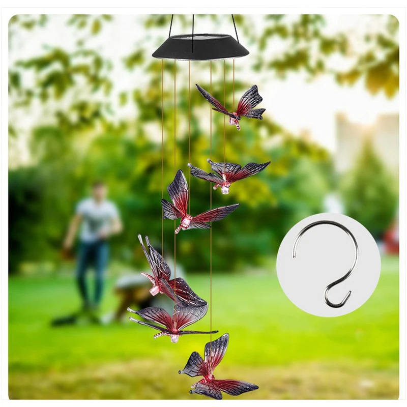 Colorful Solar Power Wind Chime Hummingbird Waterproof Windchime Light Outdoor Christmas Decoration Light for Patio Yard Garden
Colorful Solar Power Wind Chime Hummingbird Waterproof Windchime Light Outdoor Christmas Decoration Light for Patio Yard Garden