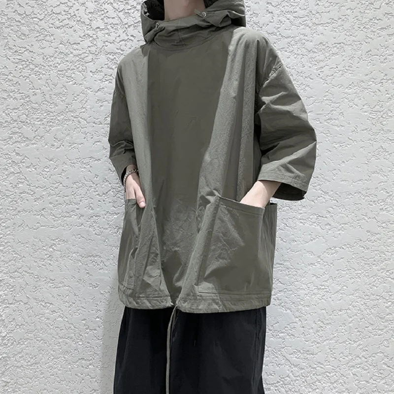 Summer Short-sleeved Hoodie Men's Loose Three-quarter-sleeved Streetwear Trendy Windbreaker Pullover Hoodies Men Sweatshirt
Summer Short-sleeved Hoodie Men's Loose Three-quarter-sleeved Streetwear Trendy Windbreaker Pullover Hoodies Men Sweatshirt