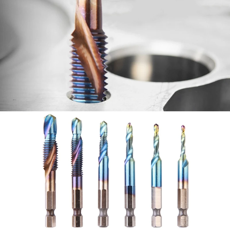 6 Pcs Hex Shank Metric Thread Tap Spiral Trapezoidal Drill Bits Hand Screw Taps K9FA 
6 Pcs Hex Shank Metric Thread Tap Spiral Trapezoidal Drill Bits Hand Screw Taps K9FA