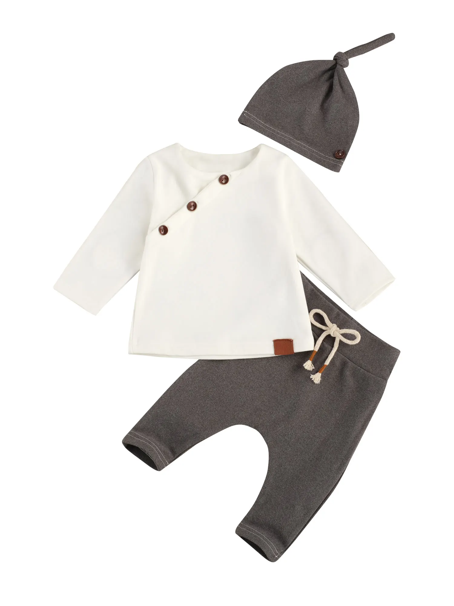 Baby Top, Lace-up Pants Suit, Retro Slant Buttons Round Neck Long Sleeve Blouse, Round Hat 3pcs Clothes
Baby Top, Lace-up Pants Suit, Retro Slant Buttons Round Neck Long Sleeve Blouse, Round Hat 3pcs Clothes