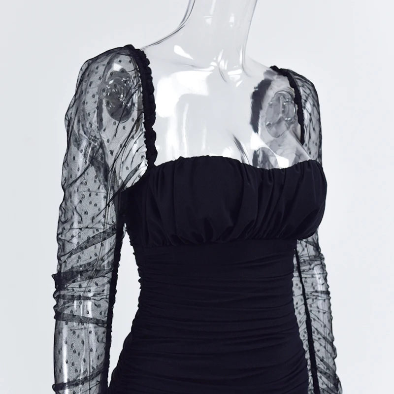 Colysmo Black Mesh Dress Women 2020 Vintage Square Collar Long Sleeve Polka Dot Dress Sexy Casual Party Elegant Pleated Dress
Colysmo Black Mesh Dress Women 2020 Vintage Square Collar Long Sleeve Polka Dot Dress Sexy Casual Party Elegant Pleated Dress