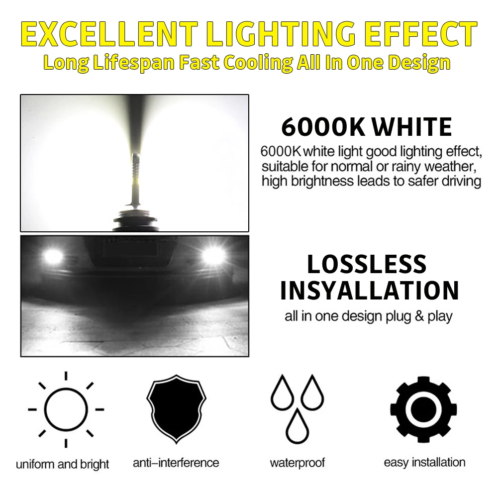 H7 LED Headlight Bulb 40W 3600LM/Set Super Bright 6000K White Replacement Fog Lights
H7 LED Headlight Bulb 40W 3600LM/Set Super Bright 6000K White Replacement Fog Lights