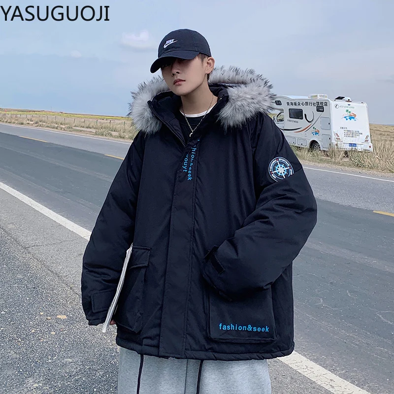 YASUGUOJI Men 2021 Winter New Casual Faux Fur Collar Thick Parkas Jacket Coat Men Outwear Hooded Pockets Loose Jackets Parka Men
YASUGUOJI Men 2021 Winter New Casual Faux Fur Collar Thick Parkas Jacket Coat Men Outwear Hooded Pockets Loose Jackets Parka Men