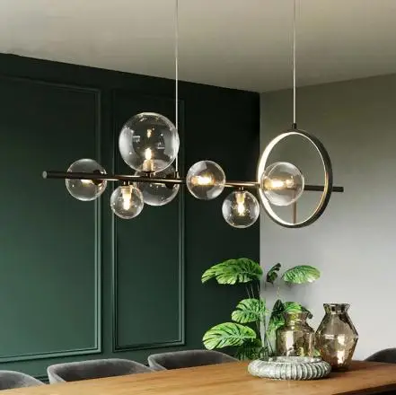 Northern Europe Modern Glass Bubble Dining room Chandelier Led Long Round G9 Metal Cable Hanging Chandelier Lighting for Bar Res
Northern Europe Modern Glass Bubble Dining room Chandelier Led Long Round G9 Metal Cable Hanging Chandelier Lighting for Bar Res