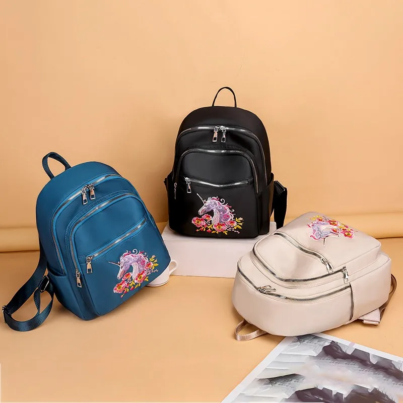 Fashion Embroidered Oxford Cloth Backpack New Female Tide Canvas Bag Versatile Lightweight Travel Backpack Tide School Bag
Fashion Embroidered Oxford Cloth Backpack New Female Tide Canvas Bag Versatile Lightweight Travel Backpack Tide School Bag