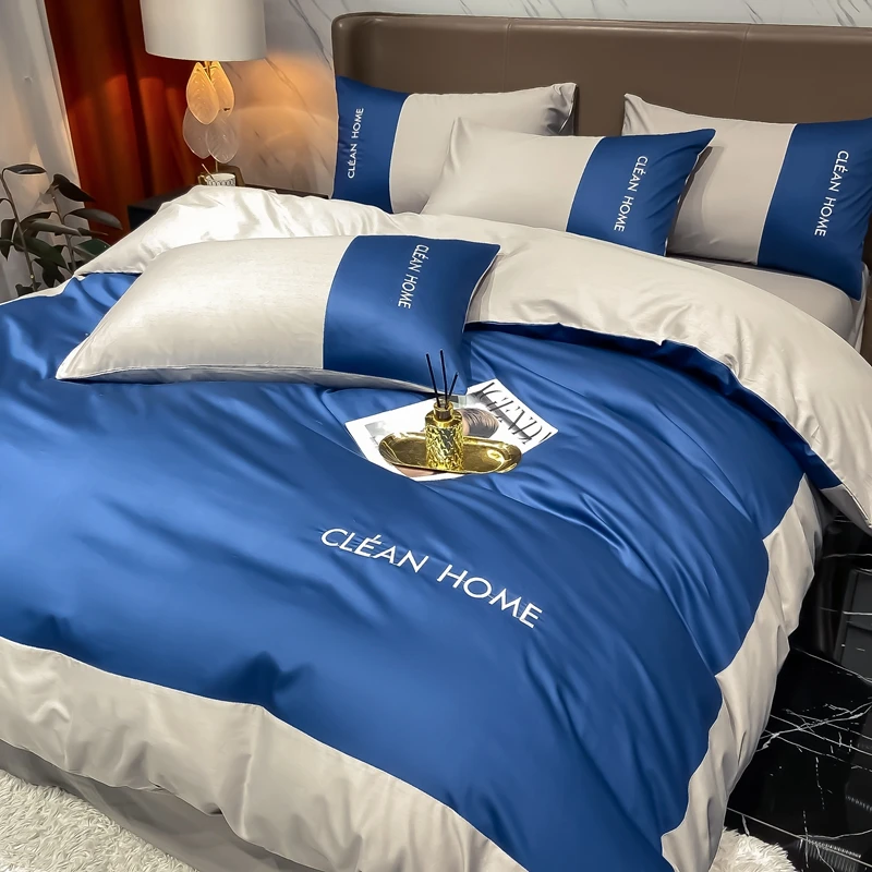 Spring Summer Beddind Set King Letter Embroidered Color Block Duvet Cover Flat Sheet Pillowcase Fashion Bedclothes Home Textile 
Spring Summer Beddind Set King Letter Embroidered Color Block Duvet Cover Flat Sheet Pillowcase Fashion Bedclothes Home Textile