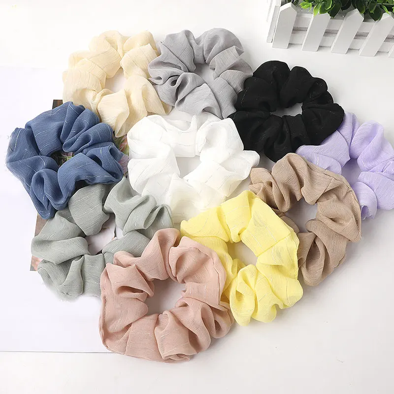 New 2020 Solid Color Chiffon Silver Bright Silk Hair Rope Rubber Band Ponytail Scrunchies Hair Accessories Ornaments
New 2020 Solid Color Chiffon Silver Bright Silk Hair Rope Rubber Band Ponytail Scrunchies Hair Accessories Ornaments