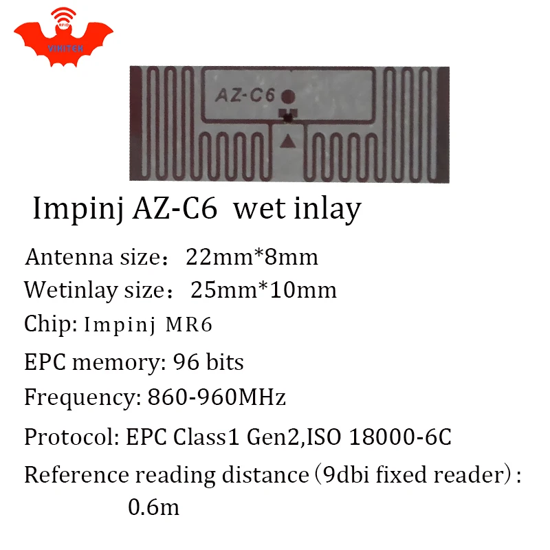 UHF RFID tag Impinj Monza R6 MR6 chip AZ-C6 inlay 900 915 868mhz 860-960MHZ Higgs3 EPCC1G2 6C smart card passive RFID tags label
UHF RFID tag Impinj Monza R6 MR6 chip AZ-C6 inlay 900 915 868mhz 860-960MHZ Higgs3 EPCC1G2 6C smart card passive RFID tags label