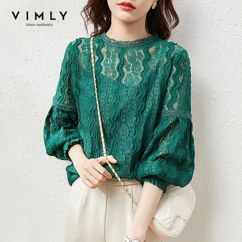 Топы с длинным рукавом VIMLY, Женская Офисная шифоновая кружевная блузка, элегантные однотонные рубашки с круглым вырезом и рукавами-фонарика...
Топы с длинным рукавом VIMLY, Женская Офисная шифоновая кружевная блузка, элегантные однотонные рубашки с круглым вырезом и рукавами-фонарика...