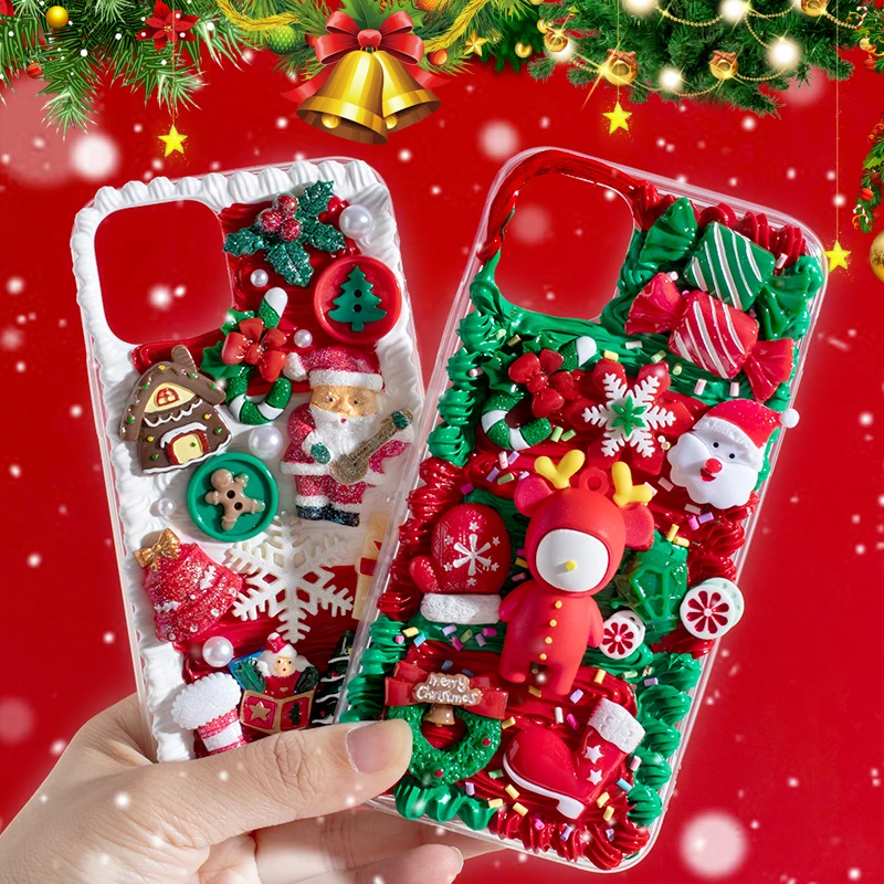 Christmas Santa Claus Reindeer Antlers DIY Accessory Winter Cream Glue Phone Case For iPhone 7 8 Plus X XS XR 11 12 13 Pro Max 
Christmas Santa Claus Reindeer Antlers DIY Accessory Winter Cream Glue Phone Case For iPhone 7 8 Plus X XS XR 11 12 13 Pro Max