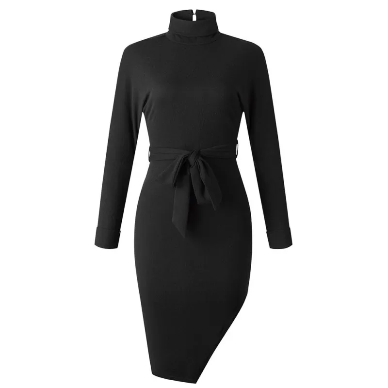 Back Split Up Dress Green robe Turtle Neck Bodycon Dresses Black Sashes Midi Long Sleeve Solid Color Women Fall Outfit
Back Split Up Dress Green robe Turtle Neck Bodycon Dresses Black Sashes Midi Long Sleeve Solid Color Women Fall Outfit