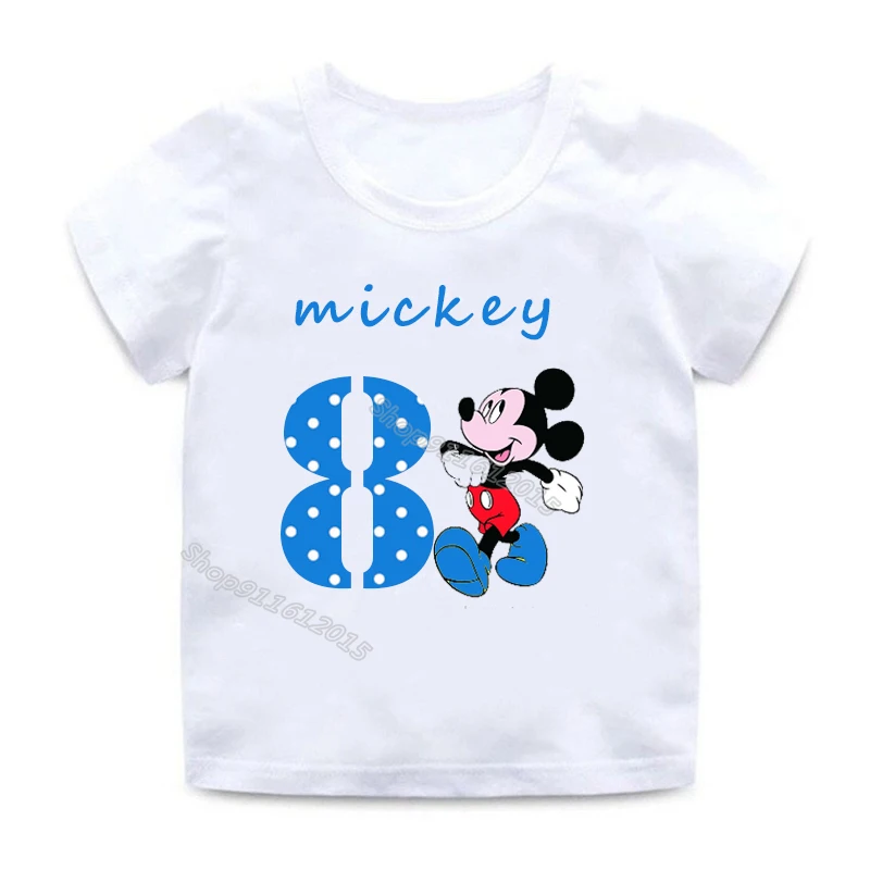 Детская Хлопковая футболка с изображением Микки Мауса и букв | одежда обувь