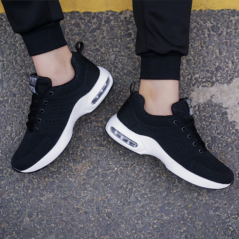 Men Air Cushion Sneakers Black Mesh Breathable Running Sport Shoes Male Lace Up Non-slip Low Lazy Athletic Leisure Men Shoes
Men Air Cushion Sneakers Black Mesh Breathable Running Sport Shoes Male Lace Up Non-slip Low Lazy Athletic Leisure Men Shoes