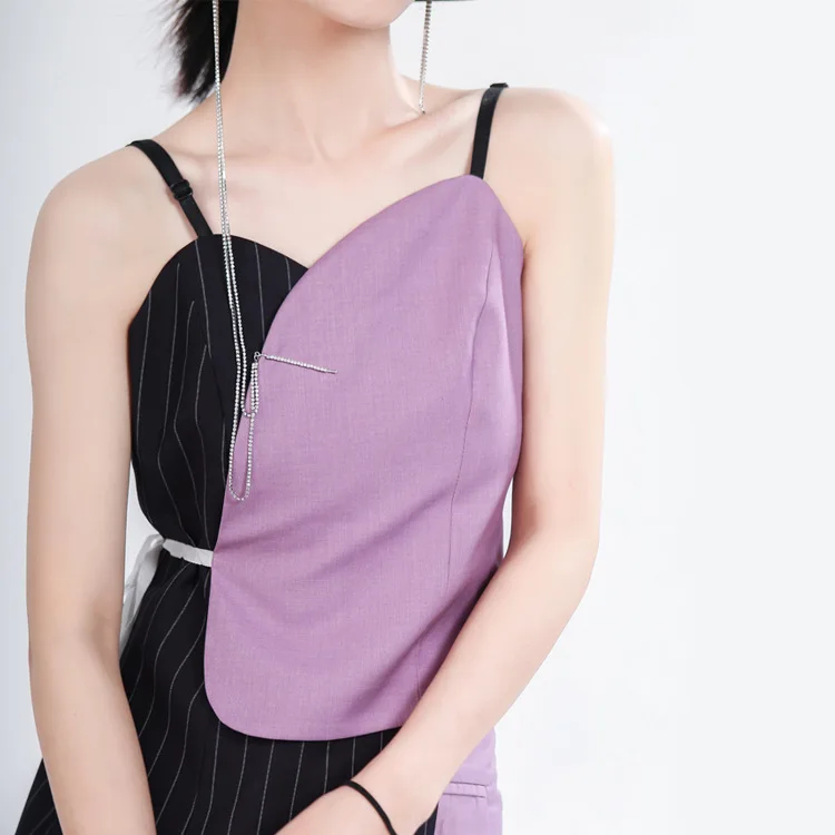 Summer new styles to wear interesting soul asymmetric color matching tailoring suspenders suit vest suspenders women
Summer new styles to wear interesting soul asymmetric color matching tailoring suspenders suit vest suspenders women