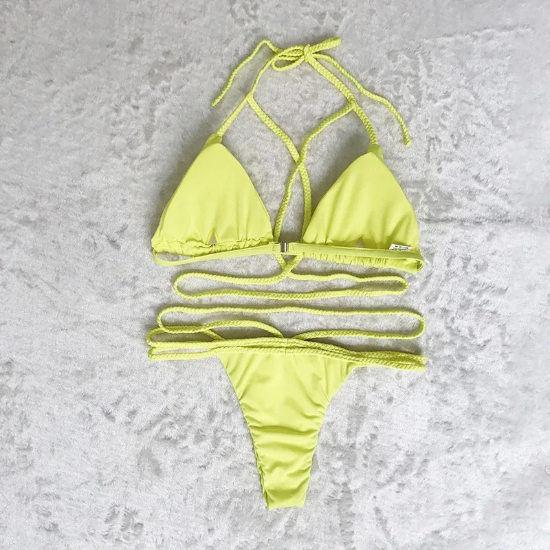 Sexy Brazilian Thong Bikini Set Women Swimwear Bandage Cross-tied Micro Bikini Set Summer Beachwear Two-Pieces Swimsuit For Pool
Sexy Brazilian Thong Bikini Set Women Swimwear Bandage Cross-tied Micro Bikini Set Summer Beachwear Two-Pieces Swimsuit For Pool