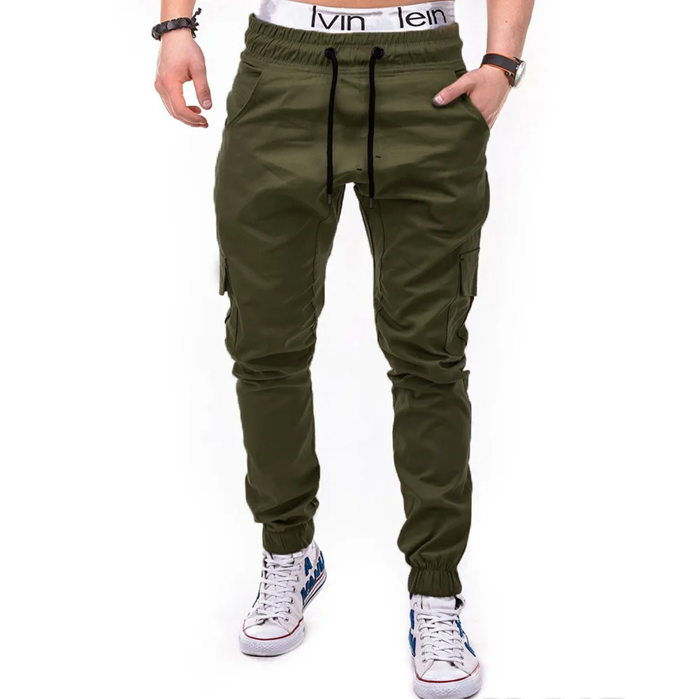 2021 spring and autumn new men's fashion solid color side pockets with rope belts casual leggings trousers new army green 
2021 spring and autumn new men's fashion solid color side pockets with rope belts casual leggings trousers new army green