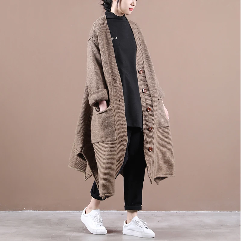 SuperAen New Autumn and Winter Clothes New Loose Plus Size Solid Hem Slit Irregular Long Single Breasted Sweater Coat
SuperAen New Autumn and Winter Clothes New Loose Plus Size Solid Hem Slit Irregular Long Single Breasted Sweater Coat